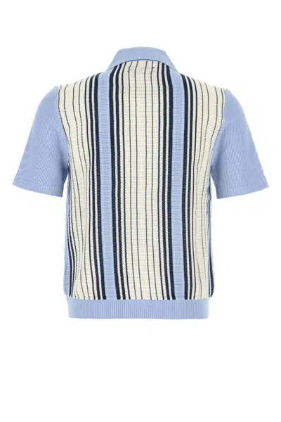 Amiri Script Stripe Viscose Shirt In Blue