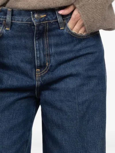 Frame Womens Spencer The Cuffed Wide-leg Denim Jeans In Blue