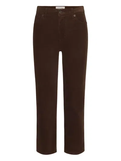 Frame Le Sleek Corduroy Ankle Straight Leg Pants In Brown