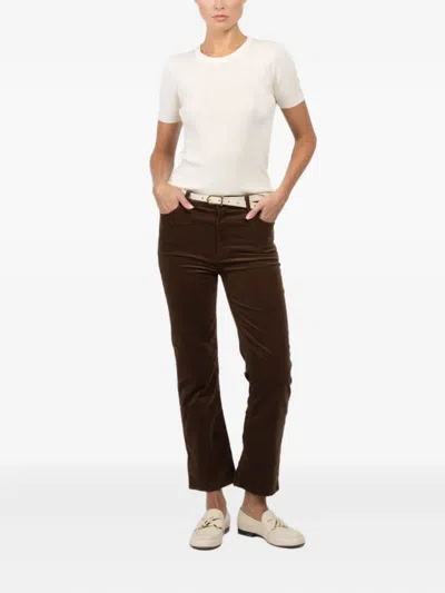 Frame Le Sleek Corduroy Ankle Straight Leg Pants In Brown
