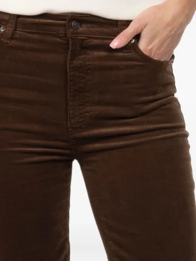 Frame Le Sleek Corduroy Ankle Straight Leg Pants In Brown