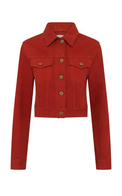 Gabriela Hearst Bronte Jacket In Antelope Orange Recycled Cotton Denim In Red