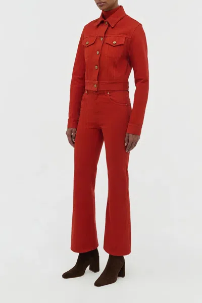 Gabriela Hearst Bronte Jacket In Antelope Orange Recycled Cotton Denim In Red