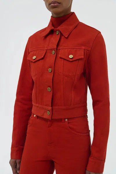 Gabriela Hearst Bronte Jacket In Antelope Orange Recycled Cotton Denim In Red