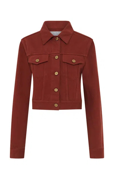 Gabriela Hearst Bronte Jacket In Antelope Orange Recycled Cotton Denim In Brown