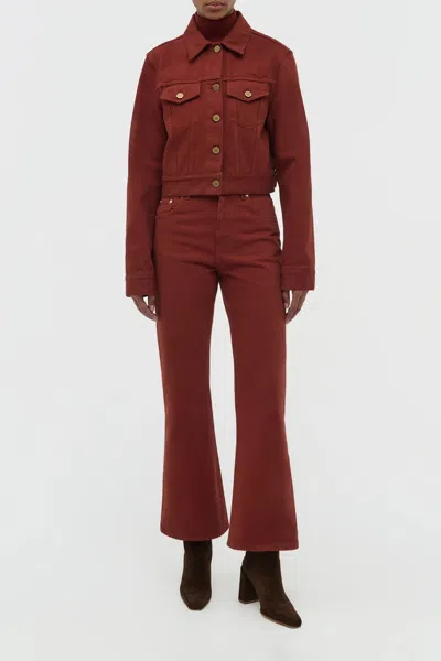 Gabriela Hearst Bronte Jacket In Antelope Orange Recycled Cotton Denim In Brown