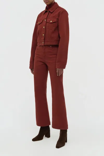 Gabriela Hearst Bronte Jacket In Antelope Orange Recycled Cotton Denim In Brown