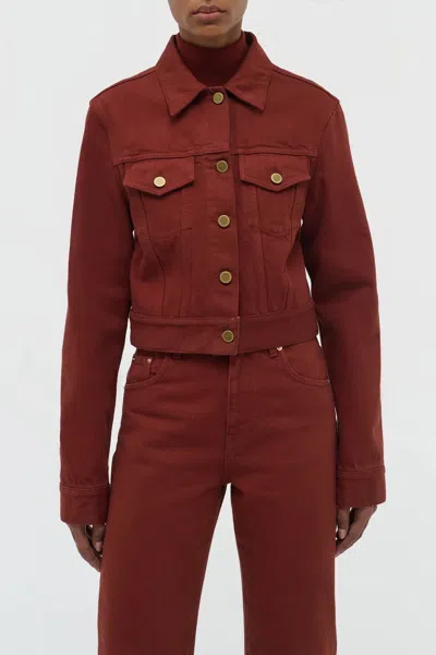 Gabriela Hearst Bronte Jacket In Antelope Orange Recycled Cotton Denim In Brown