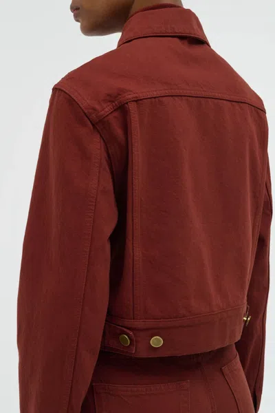 Gabriela Hearst Bronte Jacket In Antelope Orange Recycled Cotton Denim In Brown