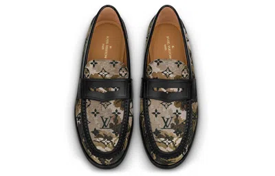 Pre-owned Louis Vuitton Loafers 'brown Camouflage Monogram' In Multi