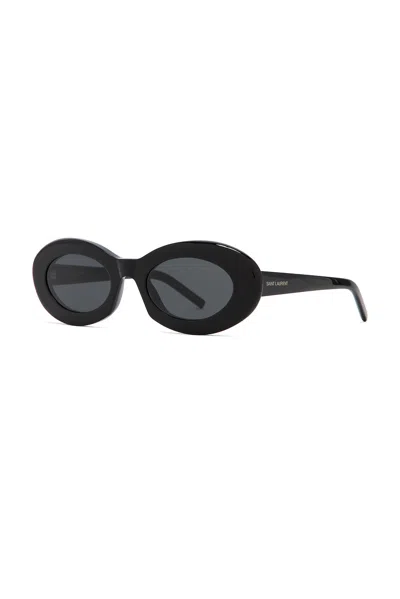 Saint Laurent Eyewear Oval Frame Sunglasses In Black