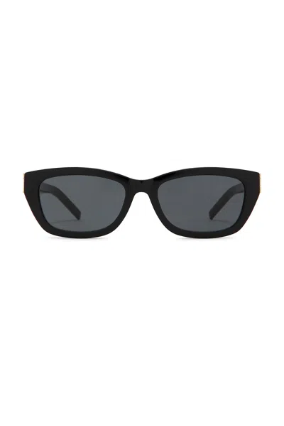 Saint Laurent Ysl 55mm Rectangular Acetate Sunglasses In Black