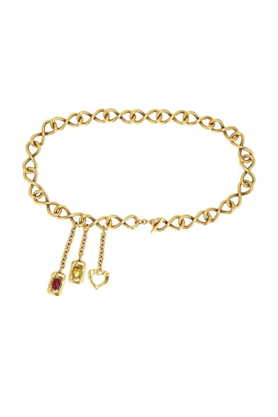 Saint Laurent Gold-tone And Resin Chain Belt In Gold