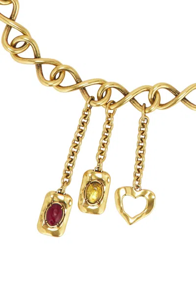 Saint Laurent Gold-tone And Resin Chain Belt In Gold