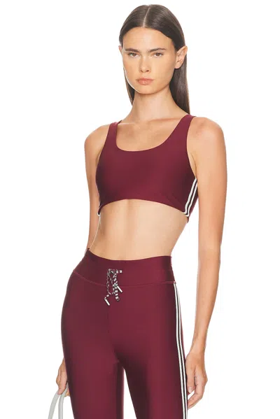 The Upside Oxford Stripe-detail Sports Bra In Burgundy
