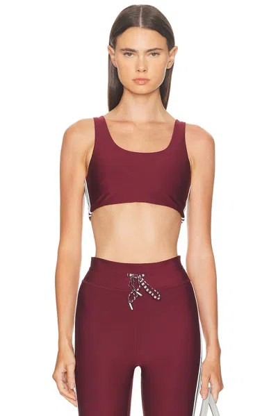 The Upside Oxford Stripe-detail Sports Bra In Burgundy