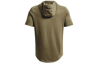 Under Armour Project Rock Terry Short Sleeve Hoodie 'green' In Brown