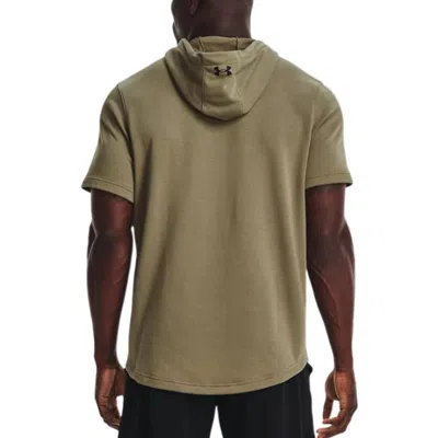 Under Armour Project Rock Terry Short Sleeve Hoodie 'green' In Brown