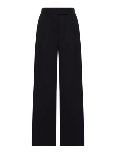 Giorgio Armani High-waisted Pleated Wool Trousers In Black