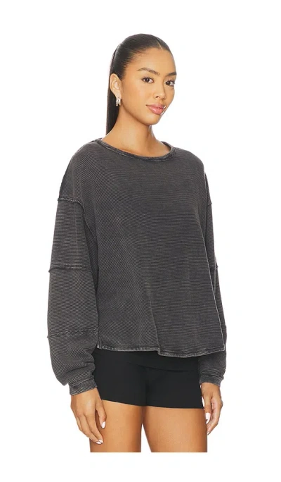 Free People Total Eclipse Ribbed Cotton T-shirt In Gray