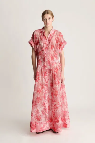 Lee Mathews Meredith Floral-pattern Maxi Dress In Red