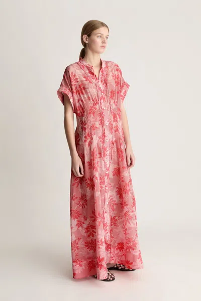 Lee Mathews Meredith Floral-pattern Maxi Dress In Red