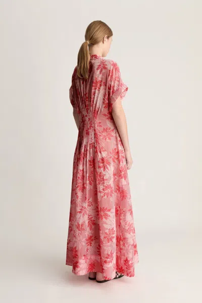 Lee Mathews Meredith Floral-pattern Maxi Dress In Red