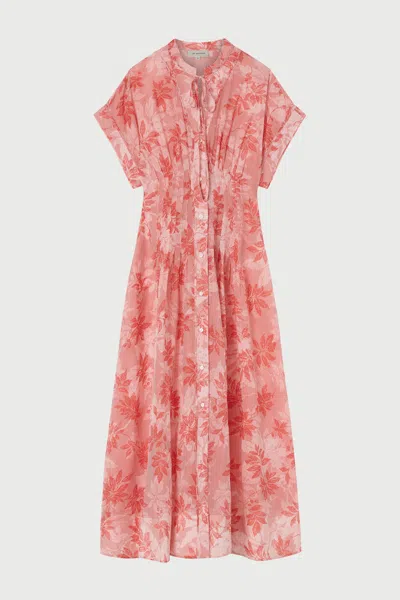Lee Mathews Meredith Floral-pattern Maxi Dress In Red