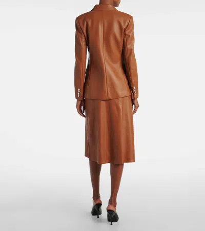 Ralph Lauren Camden Leather Double-breasted Jacket In Orange