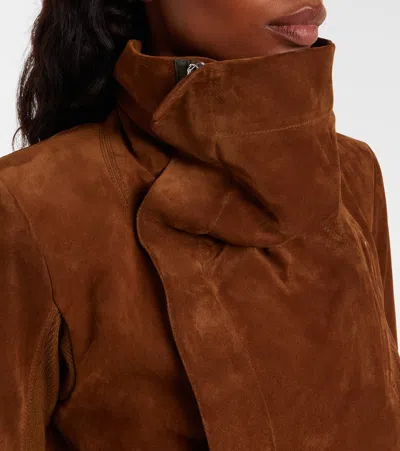 Rick Owens Suede Jacket In Brown