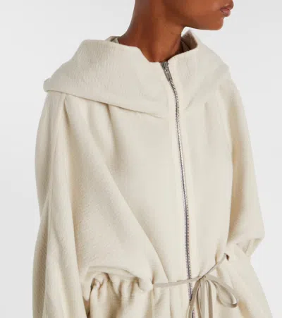 Rick Owens Camel And Wool Jacket In White