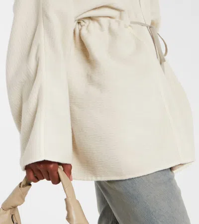 Rick Owens Camel And Wool Jacket In White