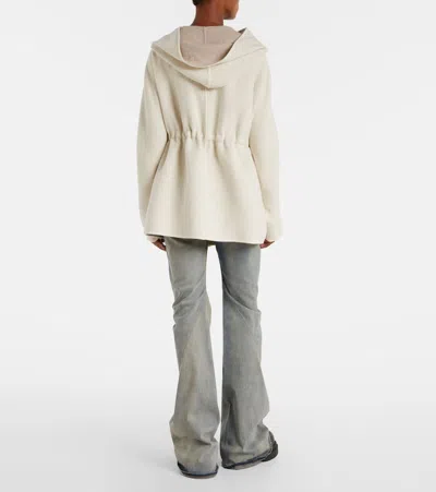 Rick Owens Camel And Wool Jacket In White
