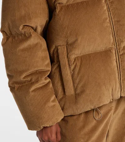 Miu Miu Cotton Corduroy Down Jacket In Brown