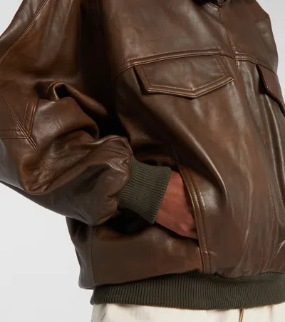 Isabel Marant Dorry Oversized Leather Jacket In Brown