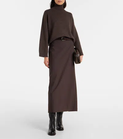 Brunello Cucinelli Women Cashmere Turtle-neck Sweater In Brown