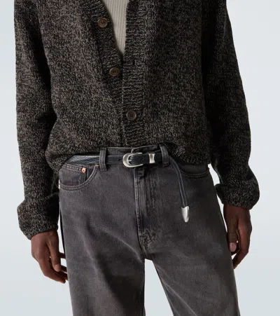 Our Legacy Brown Textured Wool Cardigan In Black