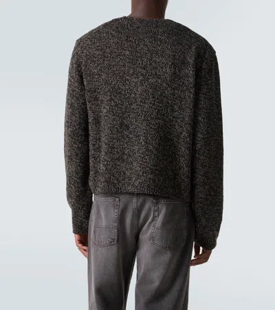 Our Legacy Brown Textured Wool Cardigan In Black