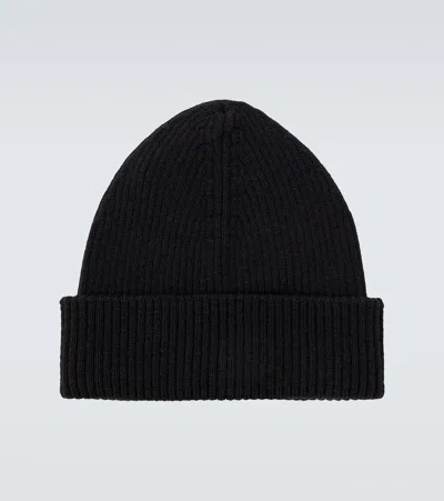 Our Legacy Ribbed Wool Cap Folded Cuff In Black