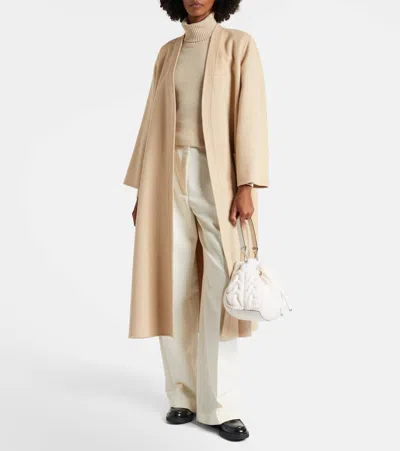 Jimmy Choo Cable-knit Drawstring Shoulder Bag In White