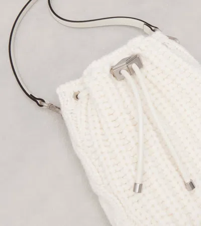 Jimmy Choo Bon Bon N/s Bucket Bag In White