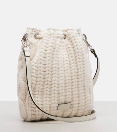 Jimmy Choo Bon Bon N/s Bucket Bag In White