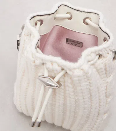 Jimmy Choo Bon Bon N/s Bucket Bag In White