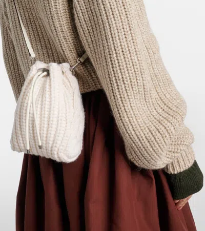 Jimmy Choo Bon Bon N/s Bucket Bag In White