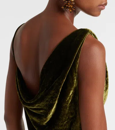 Dries Van Noten Asymmetrical Draped Top In Green
