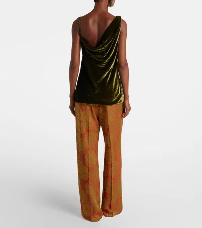 Dries Van Noten Asymmetrical Draped Top In Green