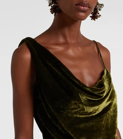 Dries Van Noten Asymmetrical Draped Top In Green