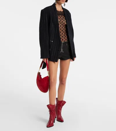 Isabel Marant Thom Browne 4bar Wool Cardigan In Black