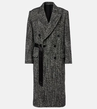 Isabel Marant Double-breasted Coat Belted Waist In Gray