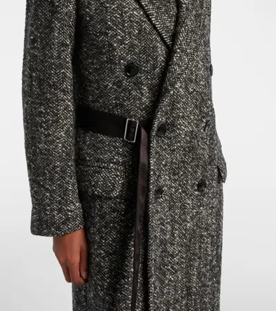 Isabel Marant Double-breasted Coat Belted Waist In Gray